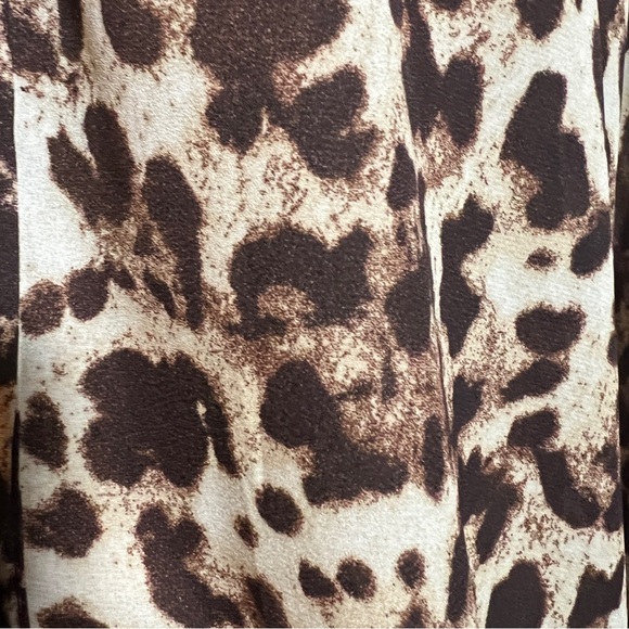 Leopard Animal Print Button Down Shirt Lace Up Back - Picture 5 of 10